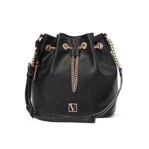 Victoria's Secret Bucket Crossbody Bag Black NEW